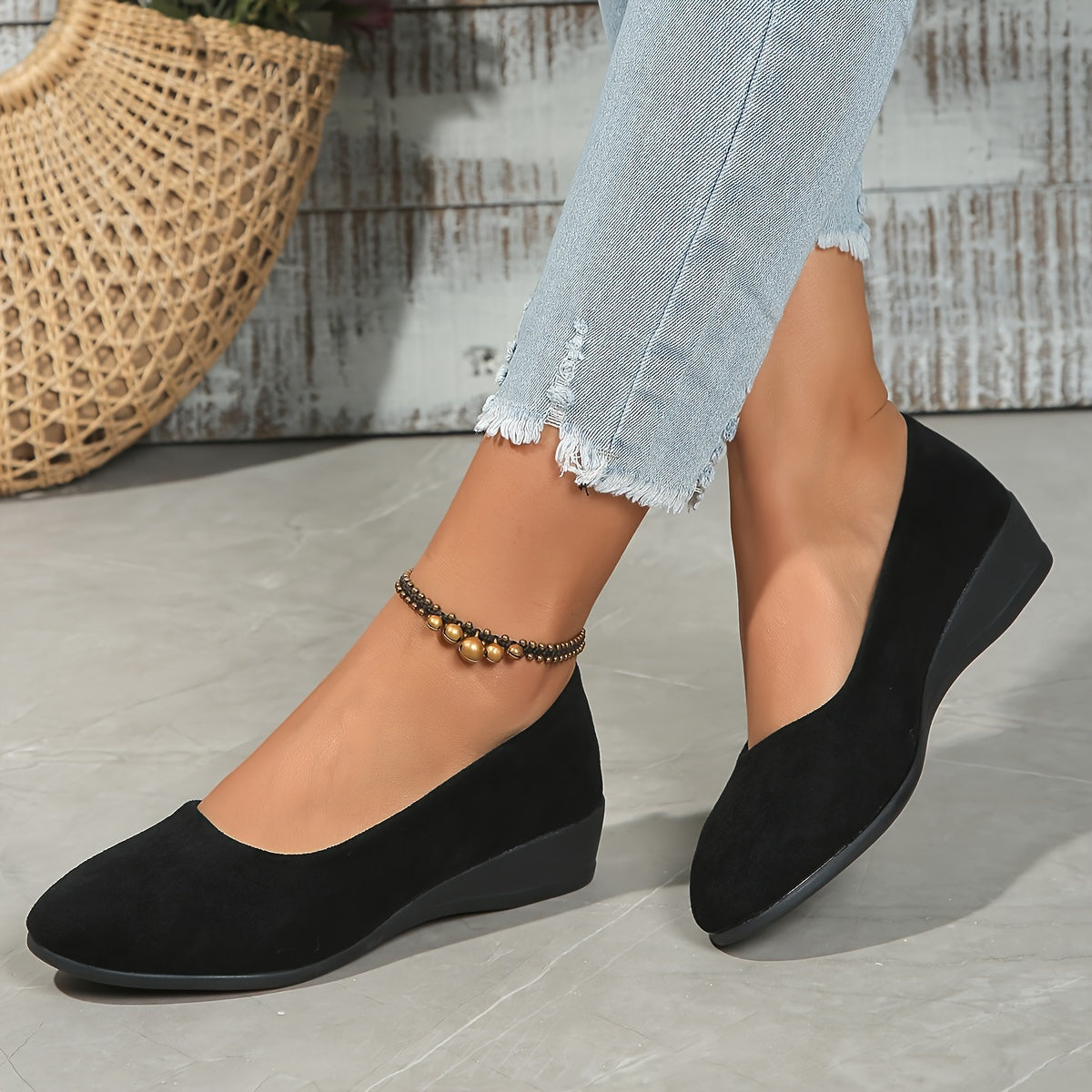 Ava | Sleek Comfort Wedge Flats