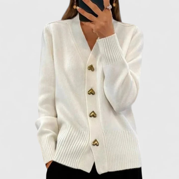 Charlotte™ | Klassieke Knopen Cardigan - Van Mezory-London