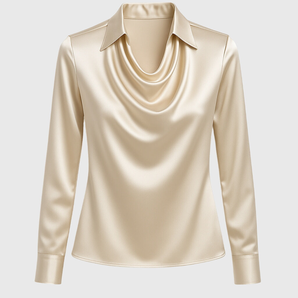Sylvie™ | Satijnen Elegantie Geplooide Blouse