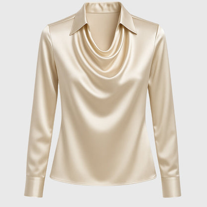 Sylvie™ | Satijnen Elegantie Geplooide Blouse
