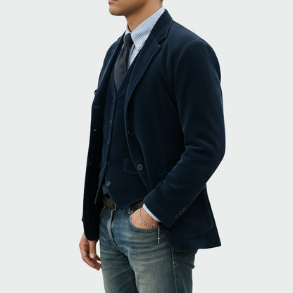 Thomas | Verfijnde Fluwelen Blazer & Gilet Set
